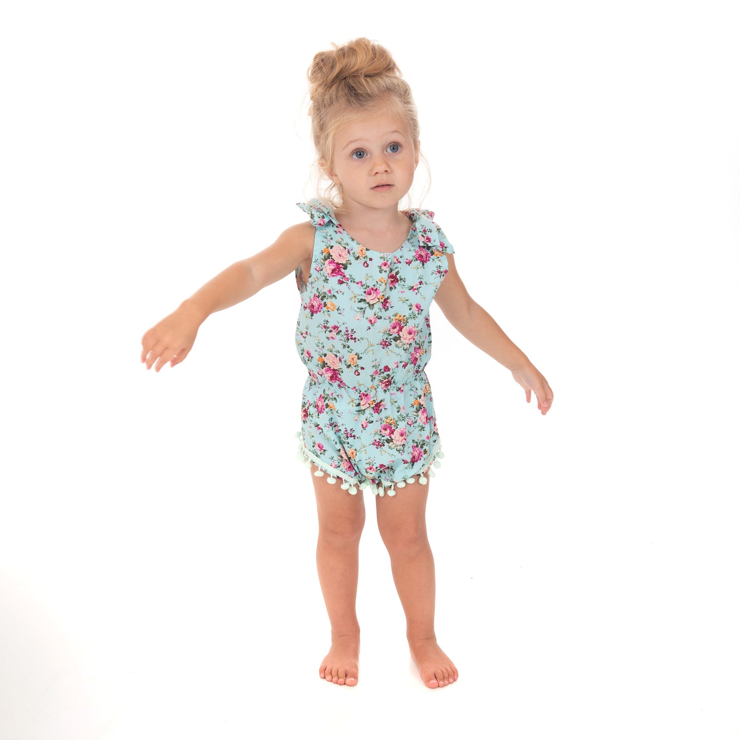 Green Floral Romper