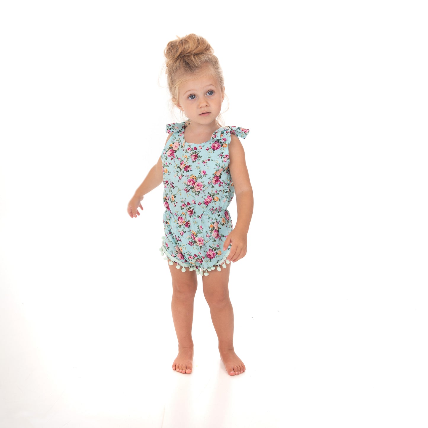 Green Floral Romper