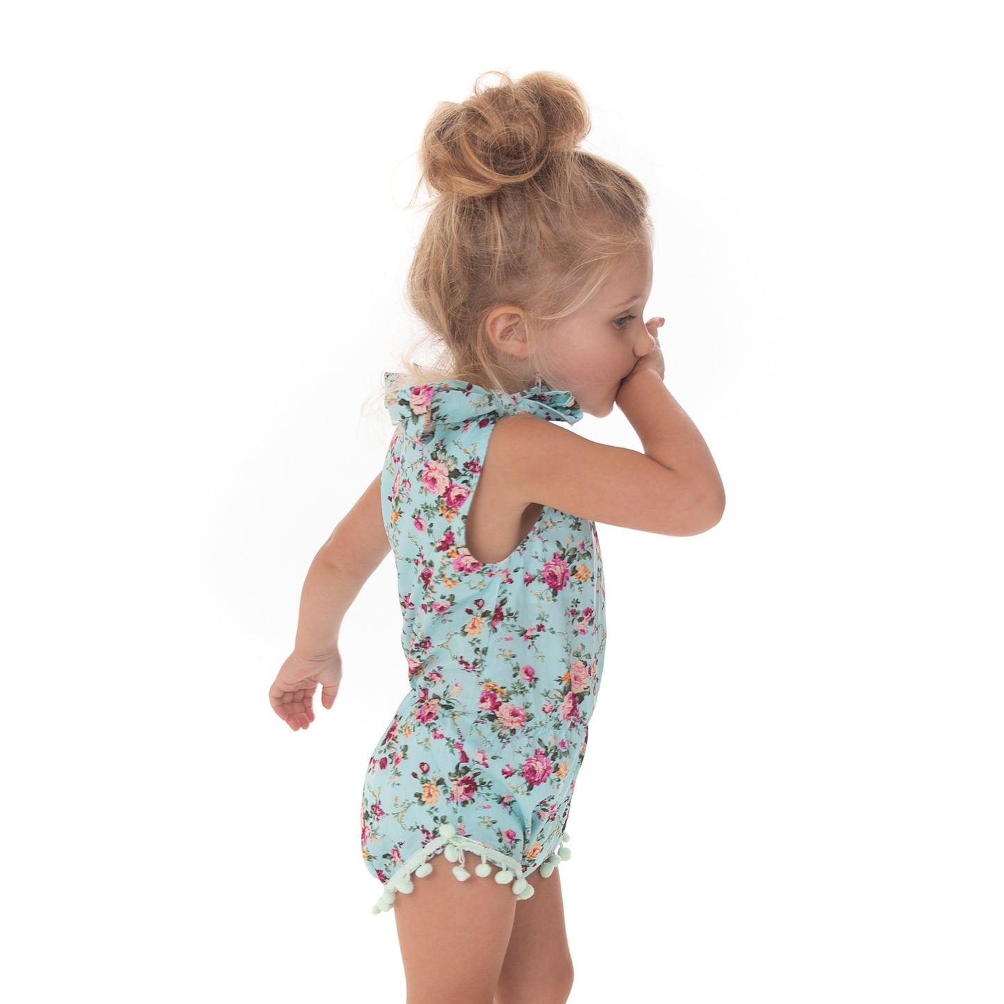 Green Floral Romper