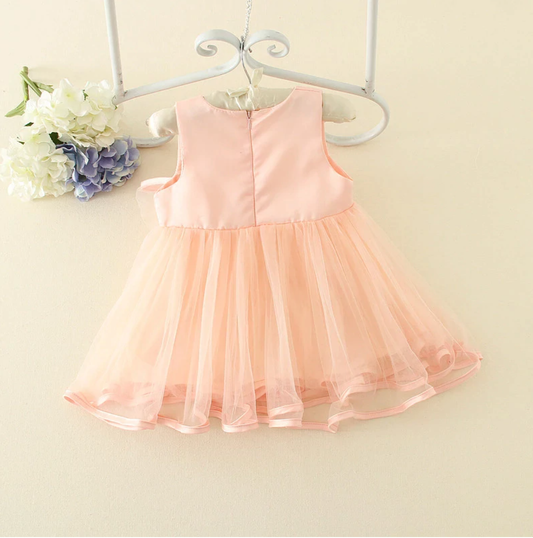 Pastel Satin and Chiffon Flower Dress