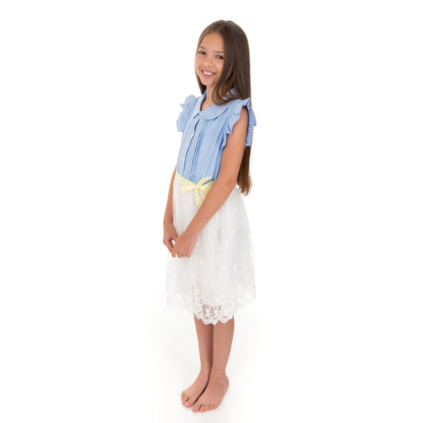Denim Style Lace Dress