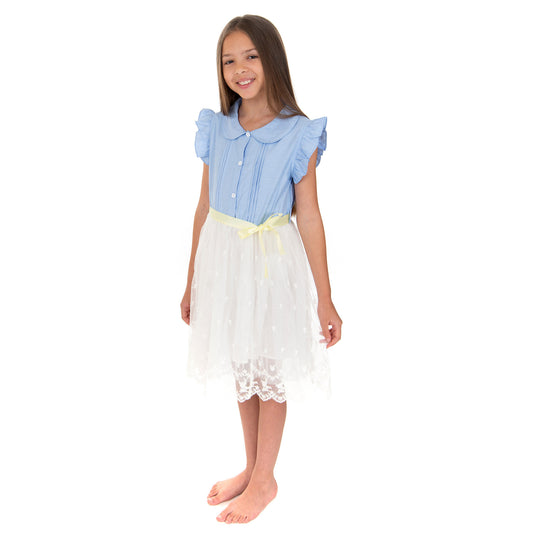 Denim Style Lace Dress