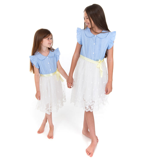 Denim Style Lace Dress