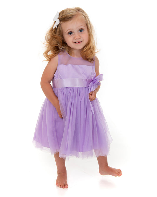 Lilac Flower Ribbon Dress