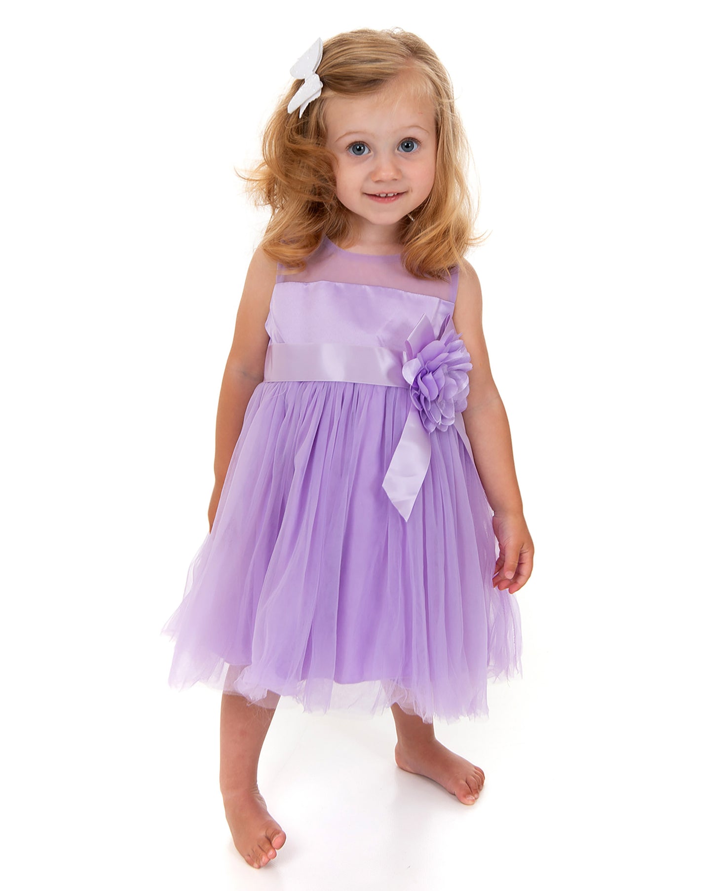 Lilac Flower Ribbon Dress