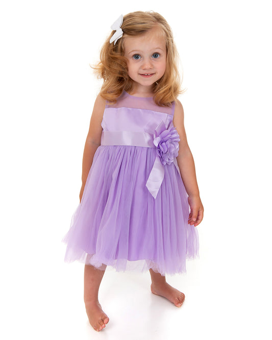 Lilac Flower Ribbon Dress