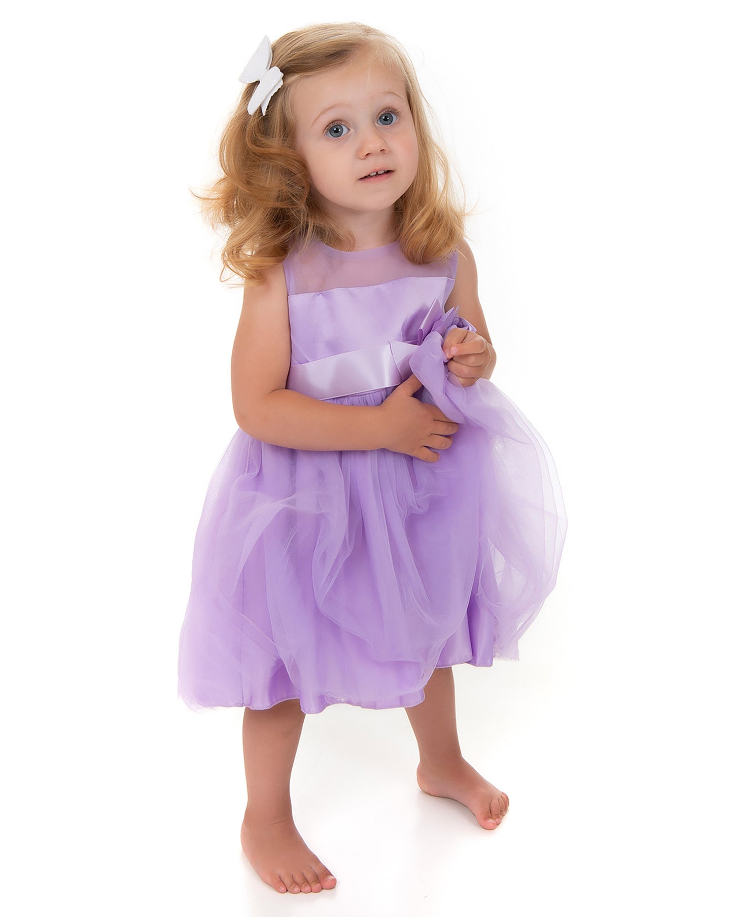 Lilac Flower Ribbon Dress