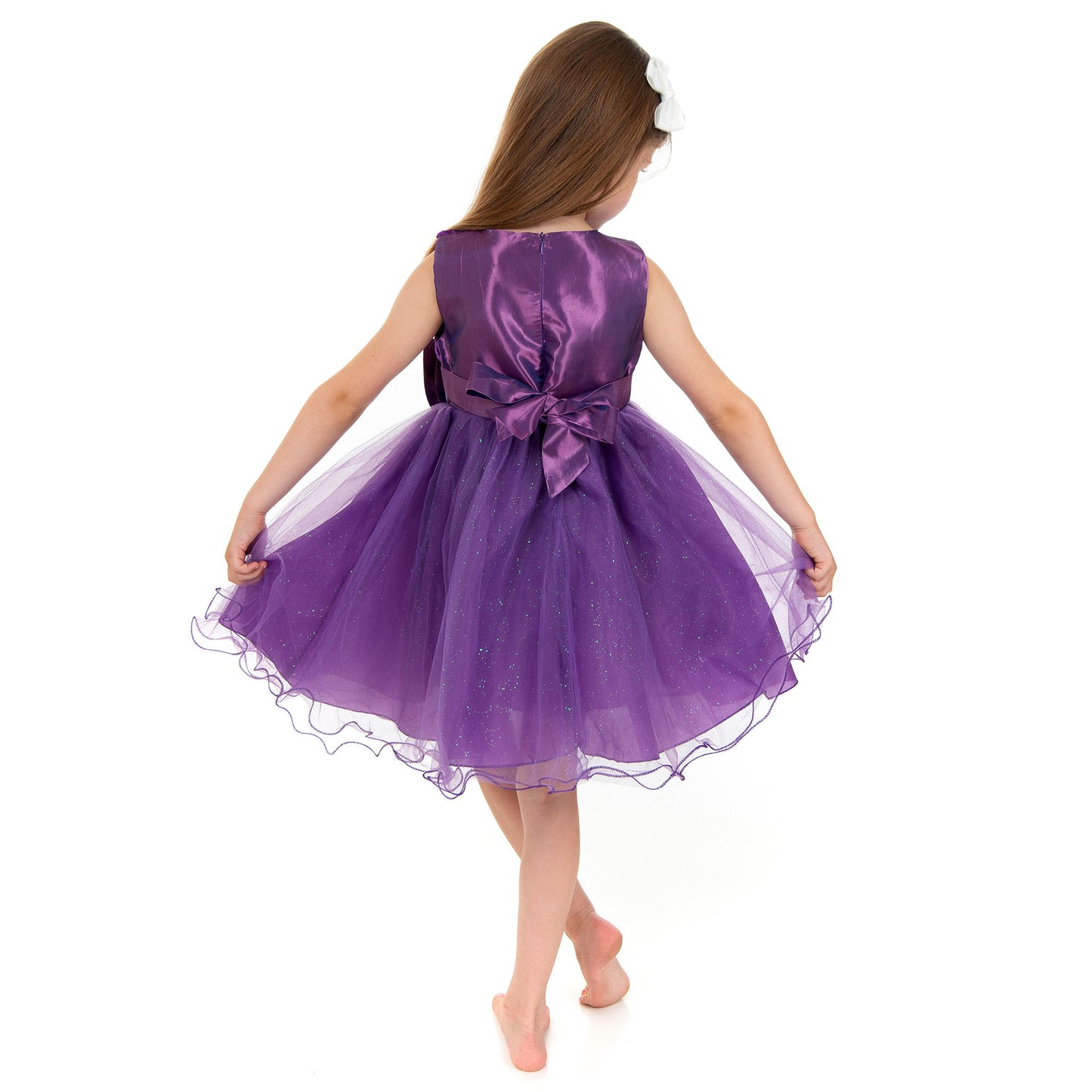 Purple Flower Applique Dress