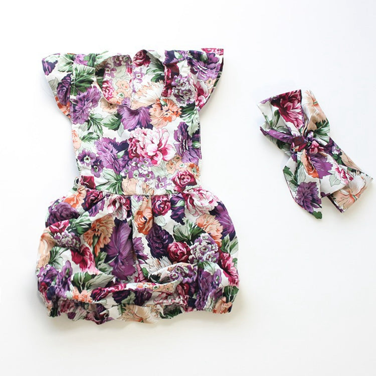 Purple Floral Romper