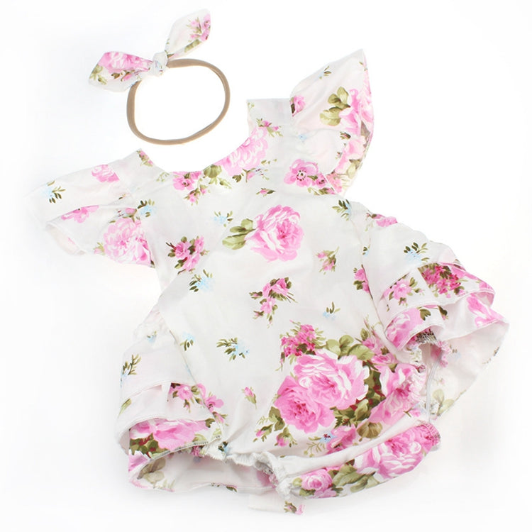 White Pink Floral Romper