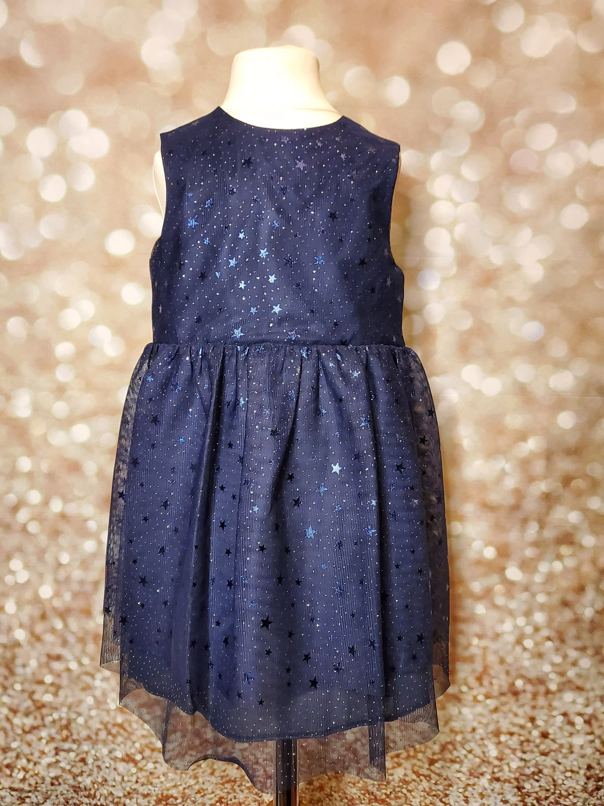 Star Sparkle Navy Midnight Blue Dress
